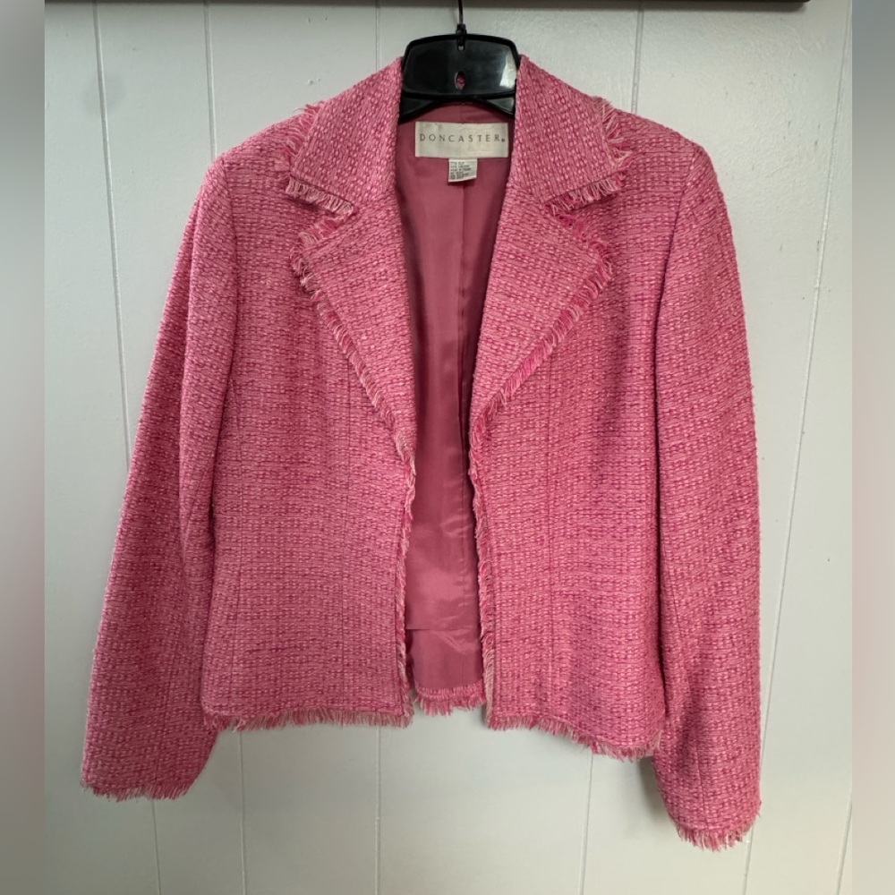 Doncaster Fringe Mix Open Front Jacket.  Size 6
